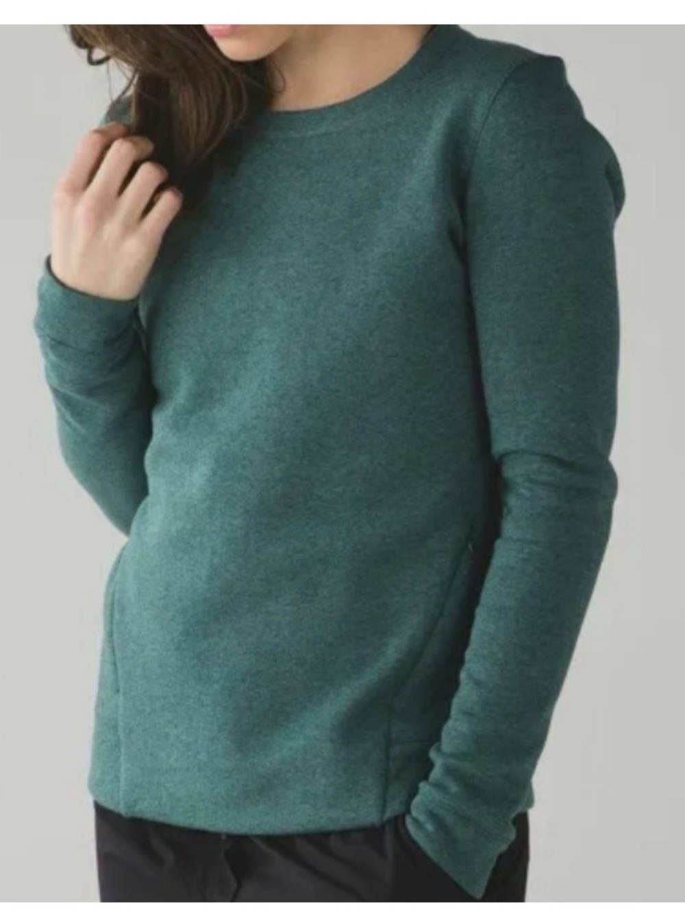 Lululemon & Go Endeavor Long Sleeve Crewneck Pullover Sweatshirt Size 6 Green